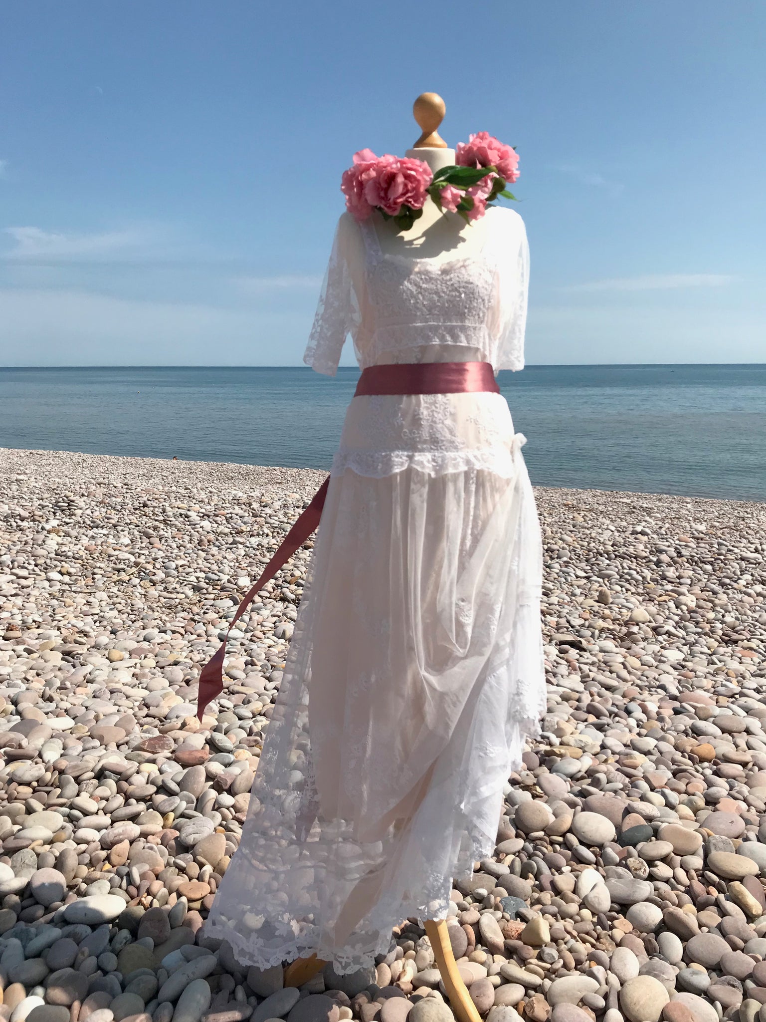 Edwardian lace wedding dress, recreated from antique lace. Approx UK s Days of Grace Vintage Edwardian lace wedding dress, recreated from antique lace. Approx UK s Days of Grace Vintage